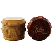 Billy Mate Classy 4 Piece Wood Herb Grinder / Muller With Kief Scraper