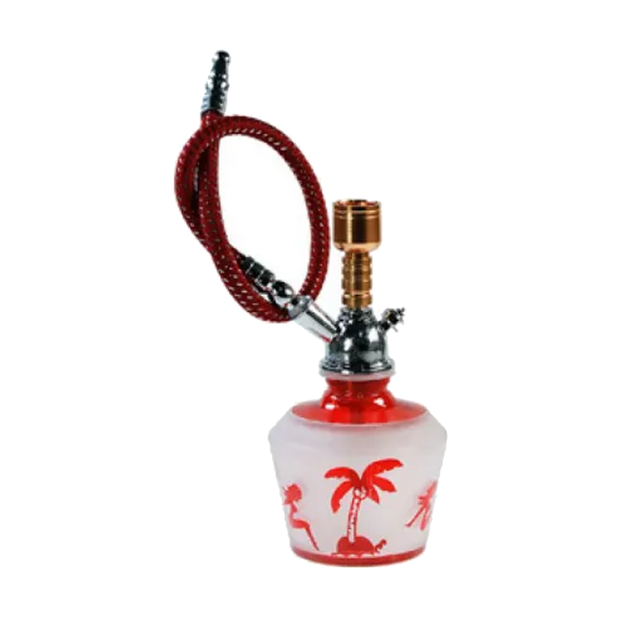 Mini Hookah With Sexy Girl On Island - Red (14cm)