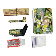 R & M Tin With Lighter, Pipe. Scissors, Papers & Bags