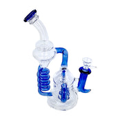 Glass Spring Dab Rig Recycler Tornado Water Pipe Smoke Beaker Bong 14mm male banger