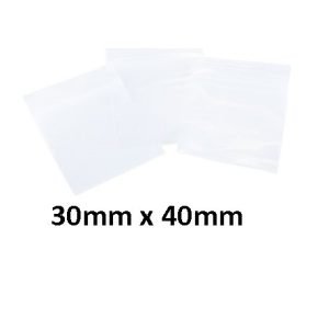 100pcs x Clear Resealable Zip-lock bags – Stash Bag 30mmx40mm